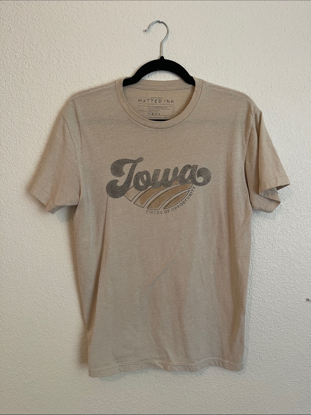 Iowa Graphic Crewneck T-Shirt - Beige